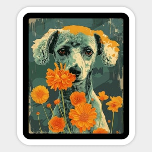 Poodle Flowers Photo Art Design For Dog Onwer Sticker